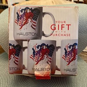 Halston Mug Set, 1992, never used, in box